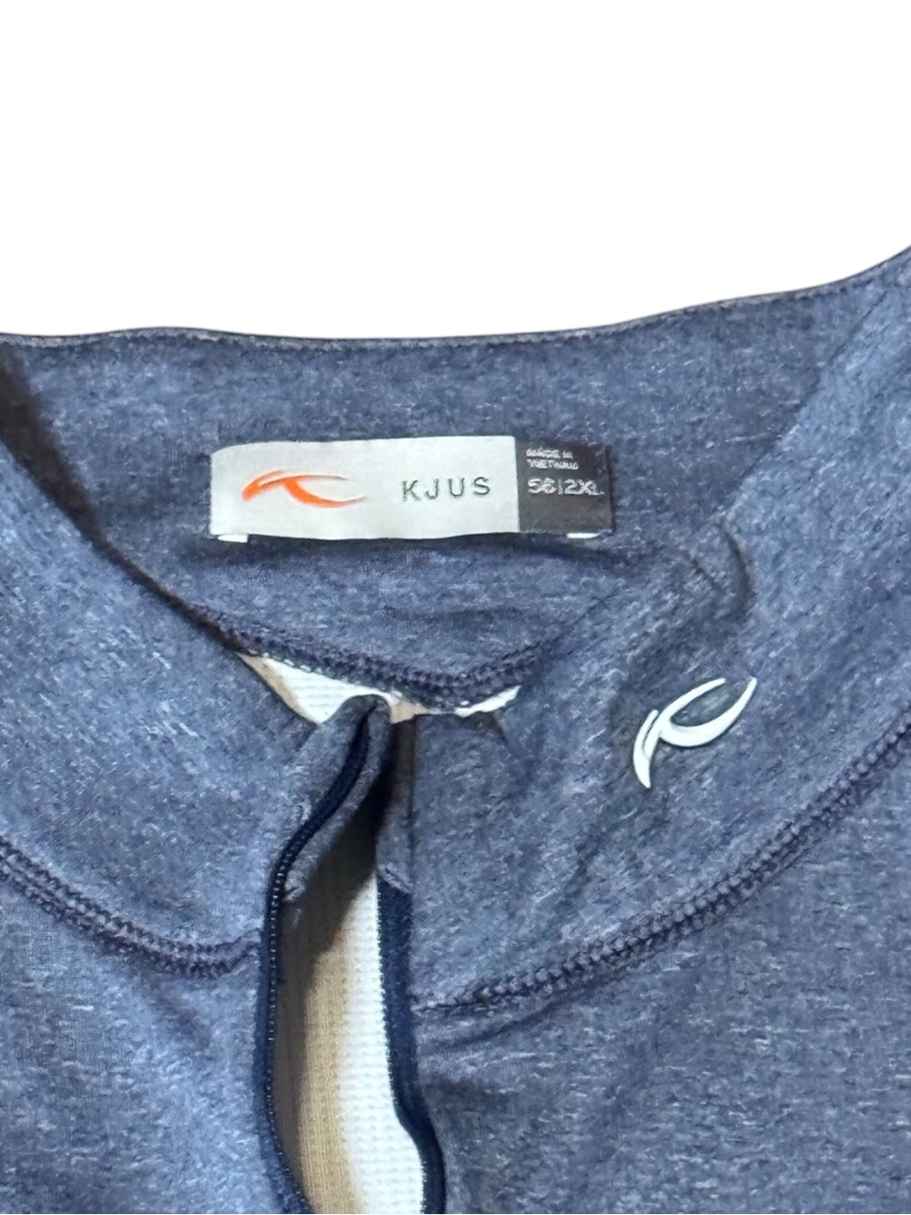 KJUS Men's Quarter-Zip Pullover Heathered Navy Size 56 2XL Golf Outdoors Jacket - Picture 2 of 9